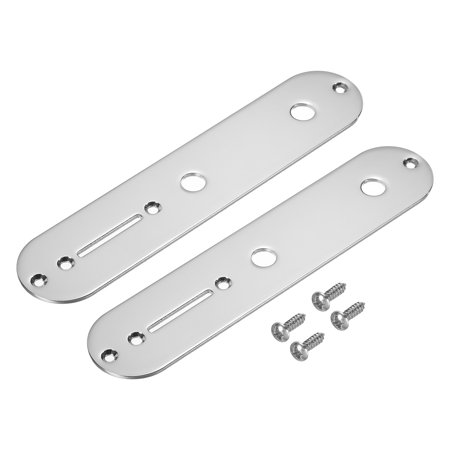 Control Plate 2pcs Bridge Switch Control Plate for Electric Guitar Replacement Silver with 4pcs Screw