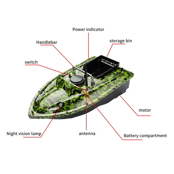 Control Remote Control Bait Boat For Fishing GPS Boat 500 Meters Range Double Motor With Night Light