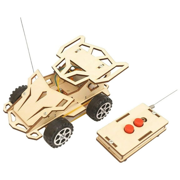 Control Remote Racing Wooden STEM Car Electric Assembled Toy Puzzle Remote Control Car