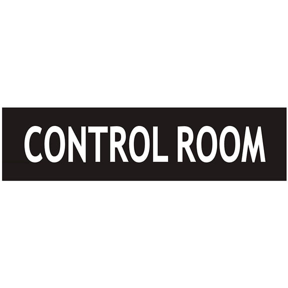 Control Room Sign - Black (Aluminium, Size 2X7.5) (ref-2201)