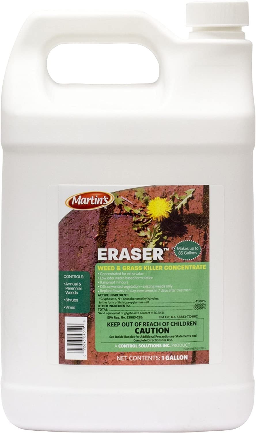 Control Solutions 82004319 Eraser Weed & Grass Killer Concentrate, 1_Gallon, 128 oz