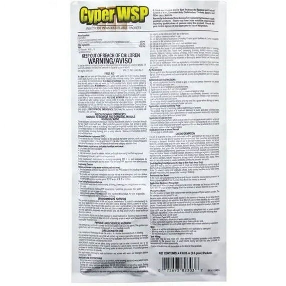 Control Solutions 82300001 Cyper WSP Water Soluble Insecticide Packet, Each