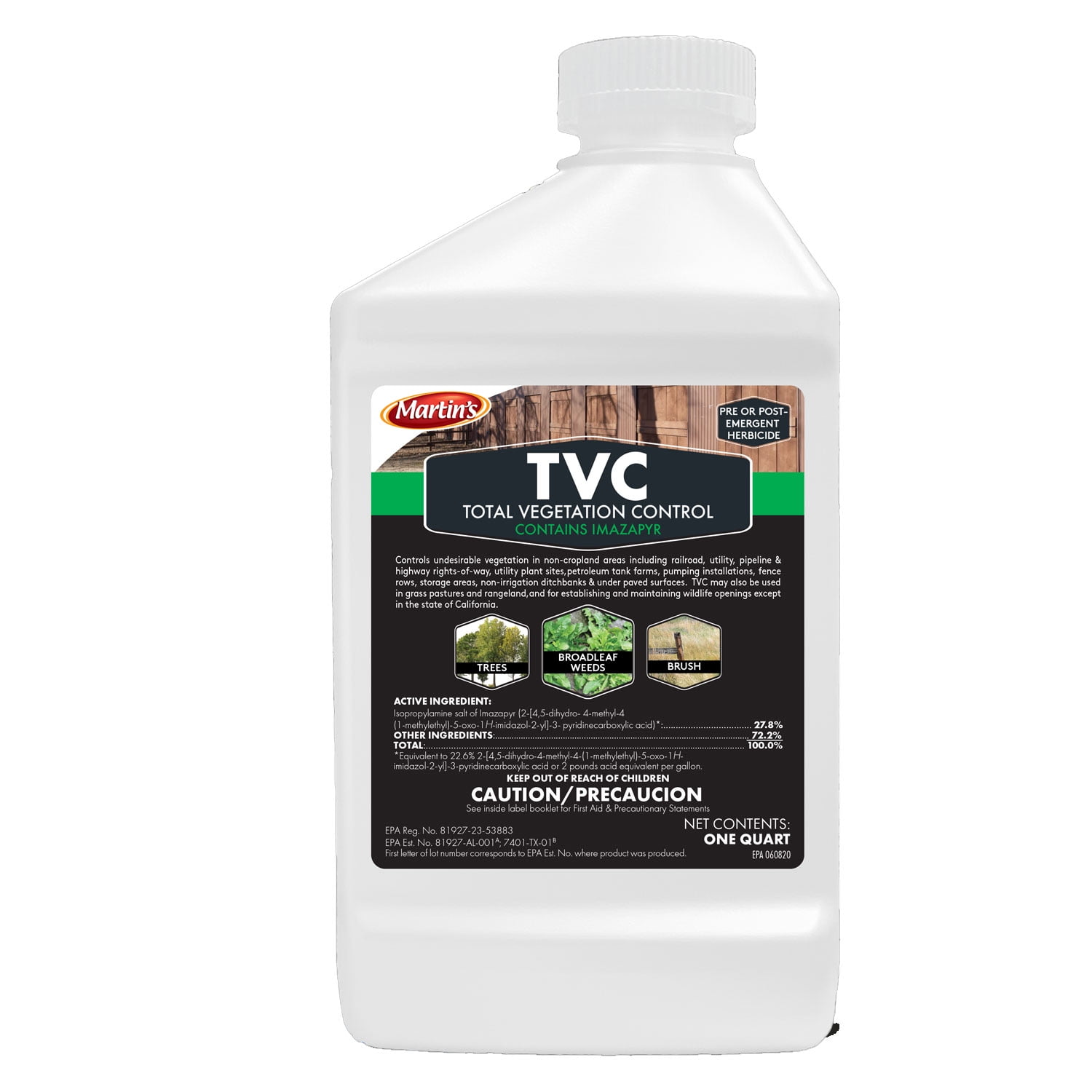 Control Solutions Martin's TVC Total Vegetation Control Weed Killer, 1 Qt