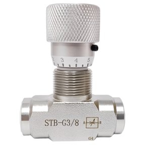 Control Valve, 5000 PSI Heavy-Duty Carbon Steel Pressure Fitting, Bi-Directional, -4F to +158F Operating Temperature, Hydraulic System Regulator with Precise Knob Scale Adjustment