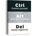 thumbnail image 1 of Control Yourself-Alter Your Thinking-Delete Negativity Canvas Wall Art,Modern Motivational Quote Canvas Framed Wall Art Ready to Hang for Home Office School Read Room Wall Decor 12"x 15", 1 of 5