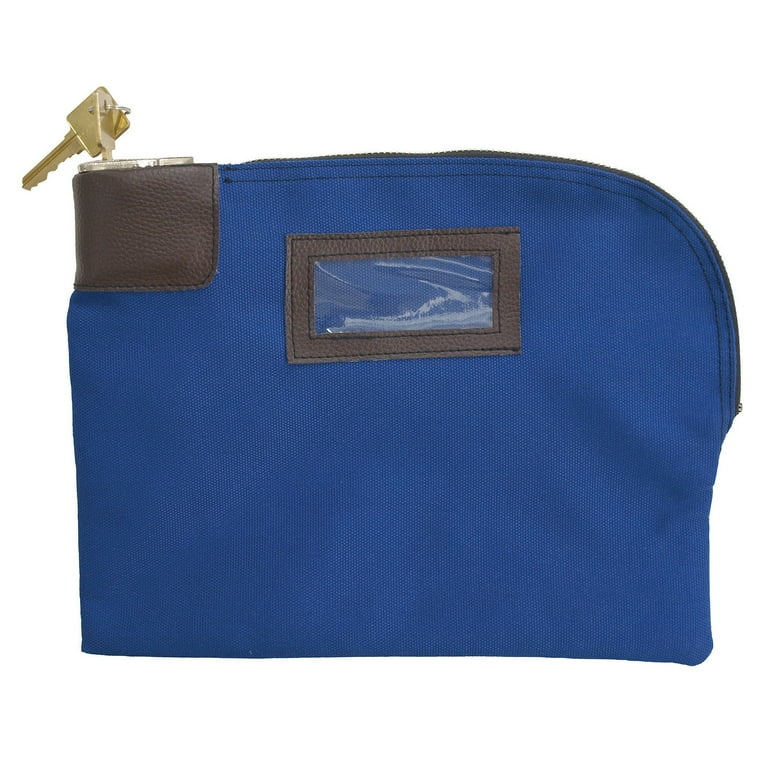 Fabric Deposit Bag, Locking, Canvas, 8.5 x 11 x 1, Blue Fabric Deposit Bag, Locking, Canvas, 8.5 x 11 x 1, Blue