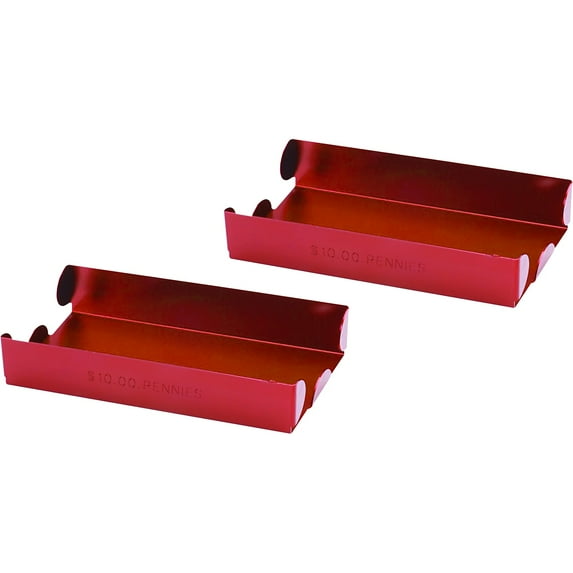 ControlTek, CNK560065, Metal Coin Tray, Pennies, 1 Each, Red