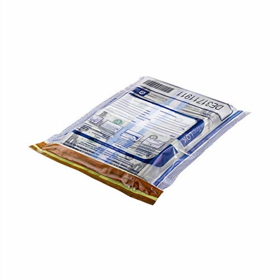 ControlTek TripLok 12" x 16" Clear 100 Bags, Tamper-Evident Deposit Bags 585040