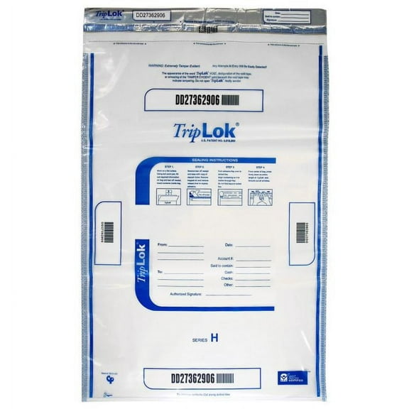 ControlTek TripLok 19x28 Clear Deposit Bags 50-Pack 585059