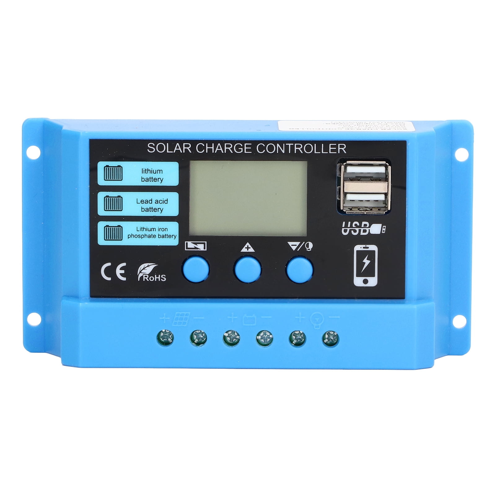 Controlador solar fotovoltaico Controlador de carga solar Fotovoltaico Salida USB dual Accesorio de control PWM Pantalla LCD Controlador de carga solar para carga(30A)