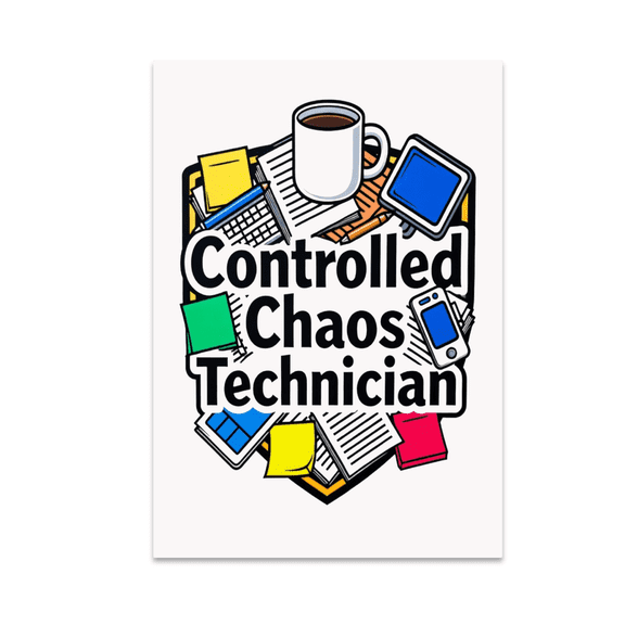 Controlled Chaos Technician Office Humor - Office Decor Enthusiast - 13x19 Poster Print