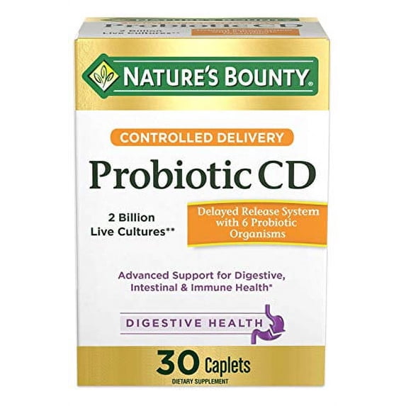 Controlled Delivery Probiotic by Nature's Bounty, Dietary Supplement, Advanced Support for Digestive, Intestinal and Immune Health, 30 Caplets