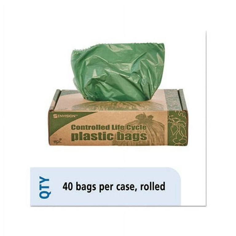 Controlled Life-Cycle Plastic Trash Bags, 33 gal, 1.1 mil, 33 Controlled Life-Cycle Plastic Trash Bags, 33 gal, 1.1 mil, 33