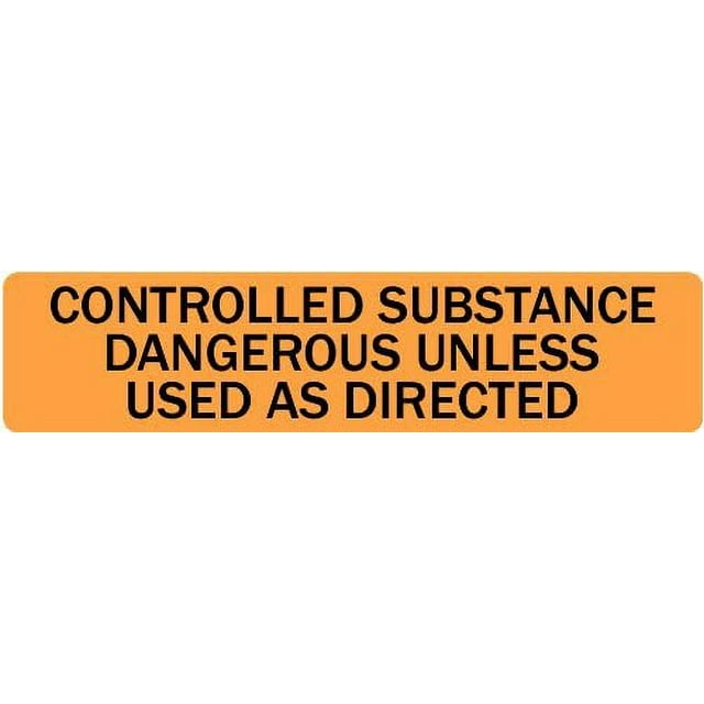 Controlled Substance Veterinary Label/Stickers, 500 Labels per roll