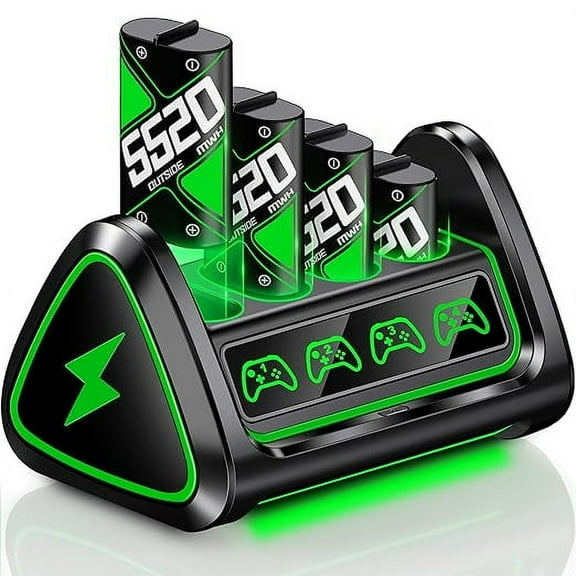 Controller Battery Pack for Xbox Series X|S with Light Bar, Rechargeable Battery for Xbox One/S/X/Elite Controller Charger Station