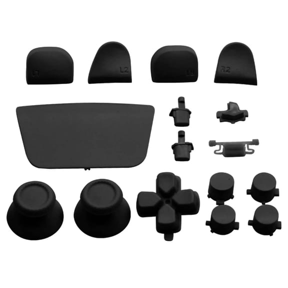 Controller Button Set Replacement Compatible For PlayStation 5 PS5 (16 Pieces) - Midnight Black