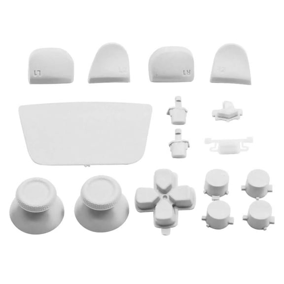 Controller Button Set Replacement Compatible For PlayStation 5 PS5 (16 Pieces) - White