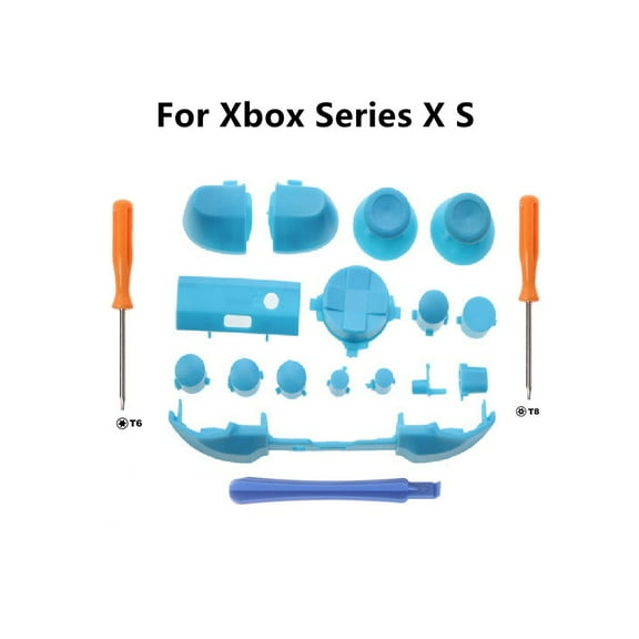 Controller Button Upgrade Kit Light Blue, Premium ABS, for Xbox Series S/X Repair & Customization, Blue