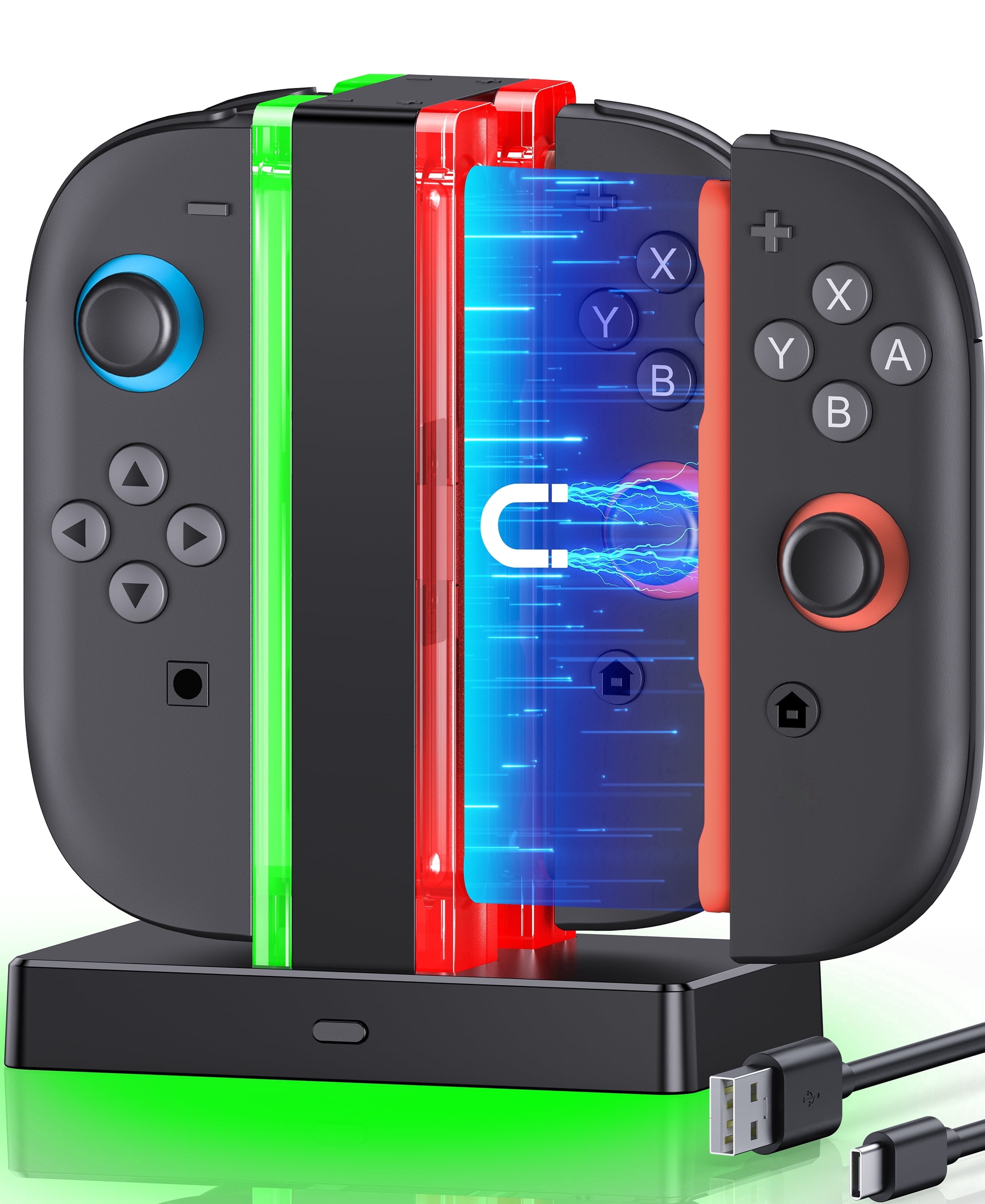 Switch 2 Controller Plug In QQV switch 2 Controller Charger for Nintendo Switch 2 joy-pads, Switch ...