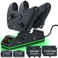 thumbnail image 1 of Controller Charger Station with 2x4320mWh Rechargeable Battery Pack for Xbox Series X/S Controller, Charging Dock for Xbox Controller Battery Pack with 4 Batteries Cover for Xbox One/X/S/Elite, 1 of 4
