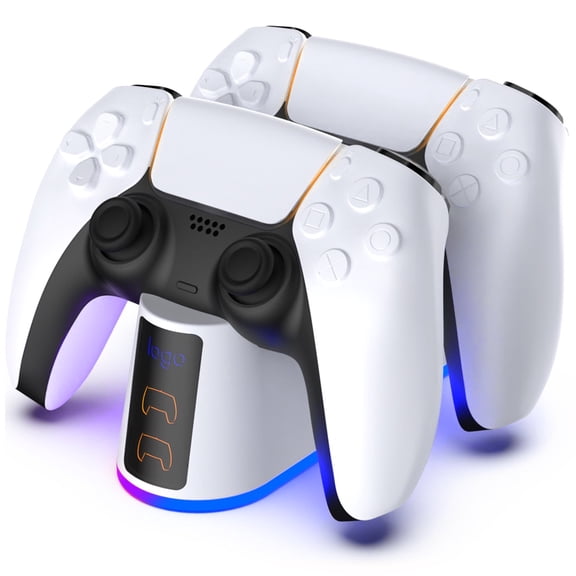Controller Charger for PS5, Dual Charging Station for PlayStation 5 DualSense, 5V/3A Fast Charging Dock with LED Indicator, Non-Slip Base