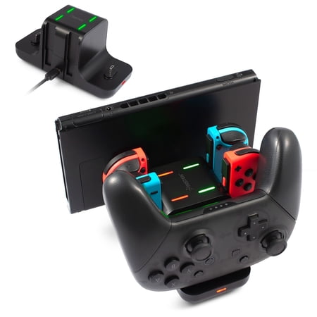 Controller Charging Dock for Nintendo Switch & OLED, 6-in-1 Charger for Joycon Pro Controller and Console Station Accessories with Type C Charging Cable price history and forecast - Infinite Curiosity