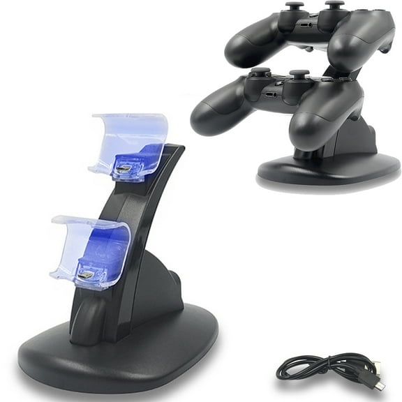 Controller Charging Dock Stand for PS4, USB Dual Charger Station Accessory with LED Indicator for PS4 / PS4/Slim/PS4 Pro