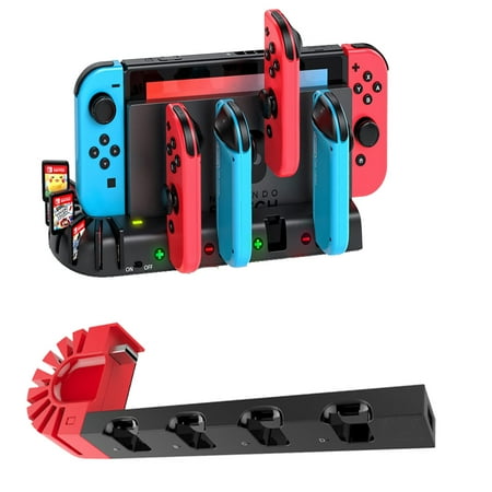 Controller Charging Dock Station Compatible with Nintendo Switch & OLED Model Joycons,with 9 Game Slots(Joy cons not including)