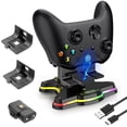 thumbnail image 1 of Dual Controller Charger for Xbox One/ One X/S Controllers, Compatible with Xbox One S X Controller Charging Dock Station, Fast Controller Charger Dock Stand, with 1100mAh Rechargeable Battery, 1 of 9