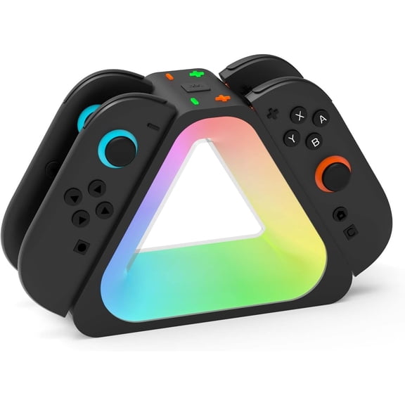 Controller Charging Dock for Switch 2 2025 Joycon, Charging Station Compatible with Switch 2 Joycon, 4 in 1 Charger Dock with RGB Light and Charging Cable