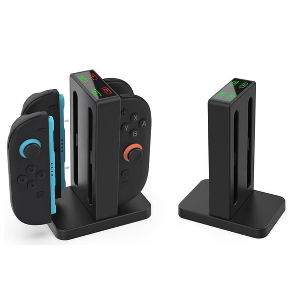 Controller Charging Dock for Nintendo Switch 2, 4-Port Magnetic Charging Station with LED Indicators, Type-C USB Input, Black
