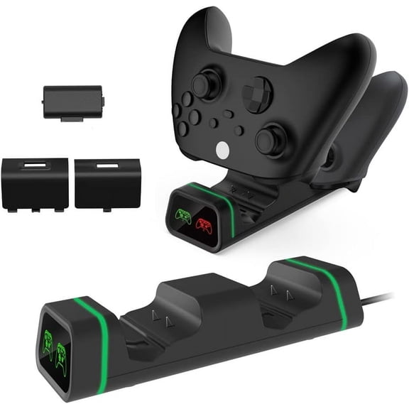 Controller Charging Station for Xbox One, Controller Charger with 2 x 800mAh Rechargeable Battery Packs Compatible for Xbox One/One X/One S/Xbox One Elite Wireless Controllers