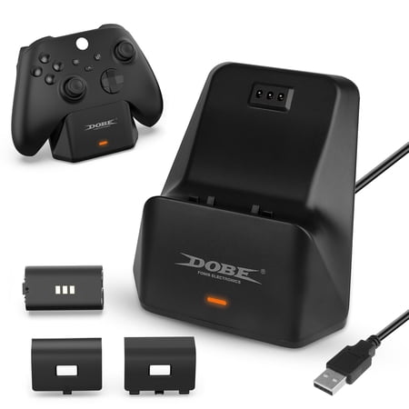 Controller Charging Station for Xbox Series S/X, TSV Charger Dock Stand Fit for Xbox Series S/X, Xbox One S/X Elite Controllers with 1200mAh Rechargeable Battery Pack, Battery Cover, USB Power Cable