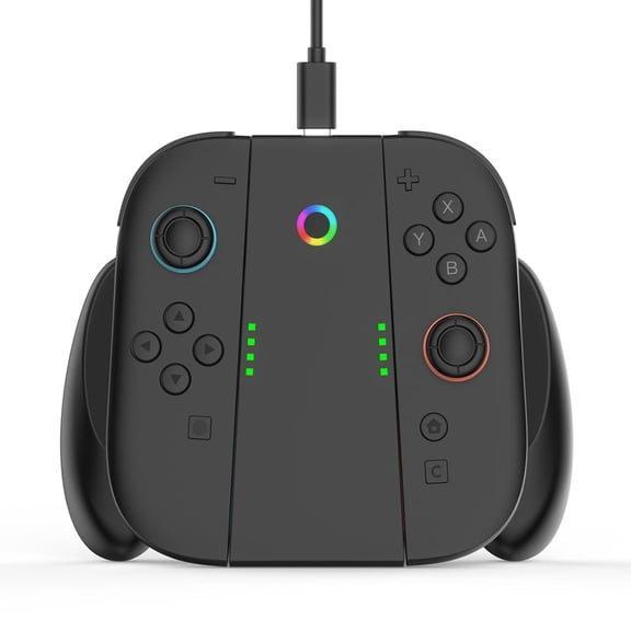 Controller Comfort Charging Grip Compatible with NS Switch 2(2025) Joy Con,Portable Charger Dock with USB-C Cable and Battery Indicators, High Speed Charge While Play
