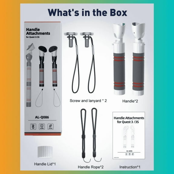 Controller Extensions Gorilla Tag Long Arms For Meta Quest 3/3S, 3-in-1 Beat Saber Handles Golf Club Attachment VR Sticks Controller Grips For Oculus Quest 3, Enhance VR Gaming Accessories