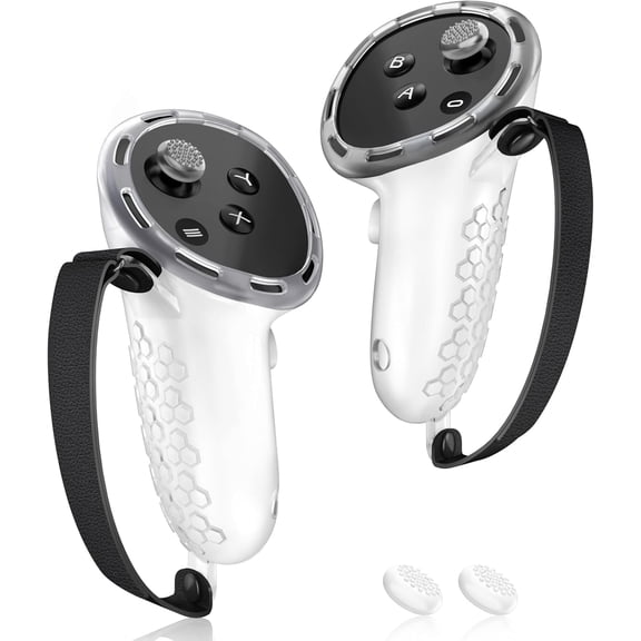 Controller Grip for Meta Quest 3S Oculus Quest 3 VR Accessories Grips Cover for VR Touch Controllers Straps Silicone Covers Protector with Non-Slip Thumbstick Covers 1Pair