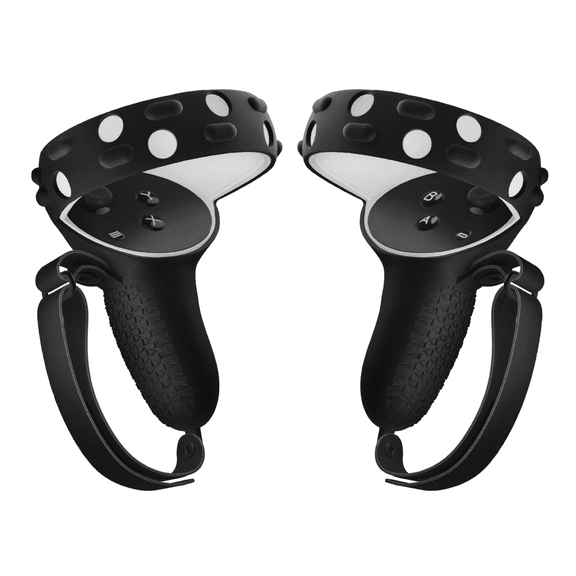 Controller Grips for Oculus Quest 2 / Meta Quest 2 Knuckle Strap Black VR Touch Controller Hand Grip Cover Protector Sleeve With Anti-Throw Adjustable Straps