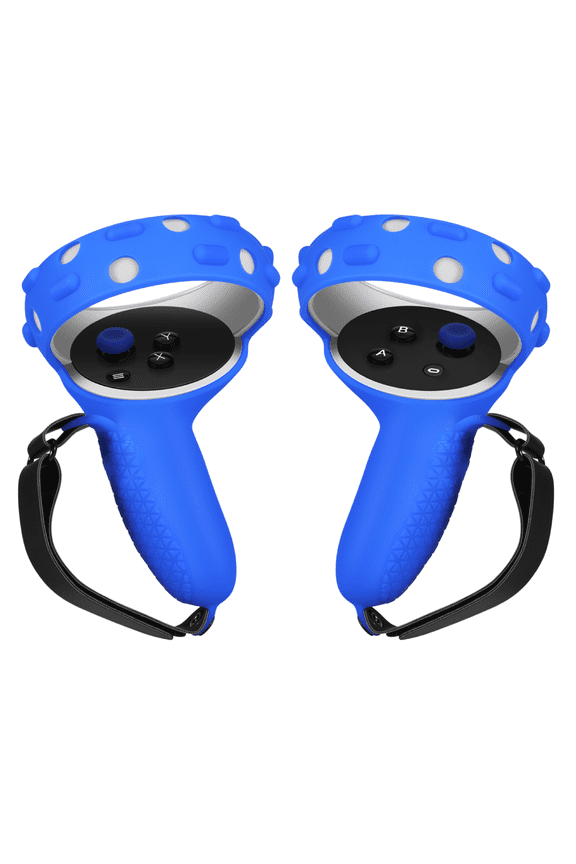 Controller Grips for Oculus Quest 2 / Meta Quest 2 Knuckle Strap Blue VR Touch Controller Hand Grip Cover Protector Sleeve With Anti-Throw Adjustable Straps