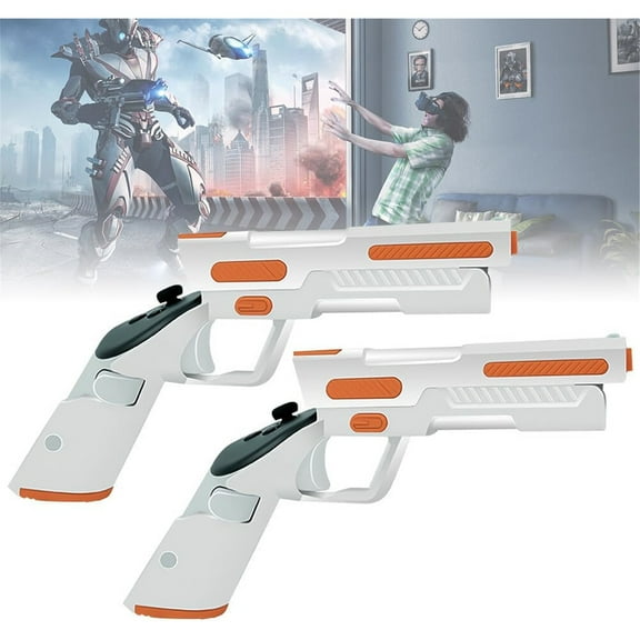 Controller Grips for Quest 3, Compatible with Meta Quest 3, White and Orange, Improving VR Shooting Experience