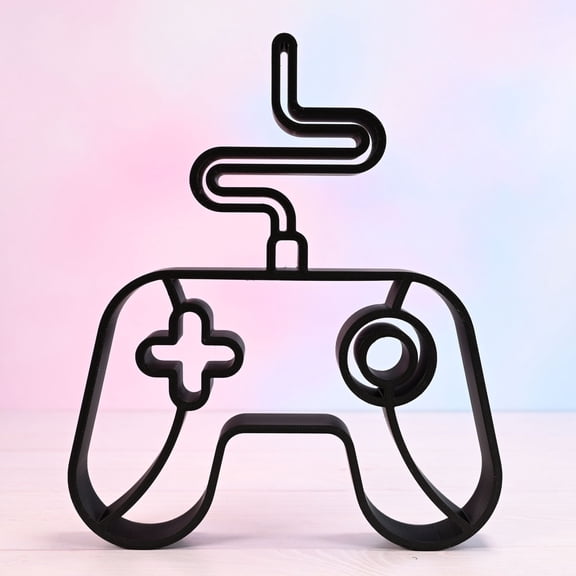 Controller Line Art Decor, Minimalist Game Controller Desk Sculpture