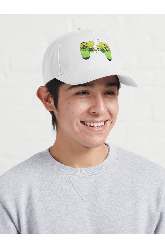 Controller Rage Yellow Green Baseball Hat, Gaming Frustration Graphic Design, Classic Cap