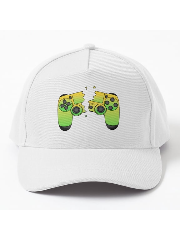 Controller Rage Yellow Green Baseball Hat, Gaming Frustration Graphic Design, Classic Cap