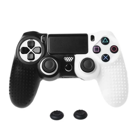 Controller Skins for PS4, Silicone Controller Cover Skin Protector Compatible /PS4 Slim/PS4 Pro Controller with 2 Cute Thumb Grips Caps