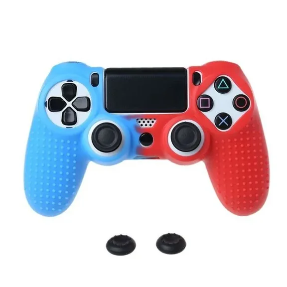 Controller Skins for PS4, Silicone Controller Cover Skin Protector Compatible /PS4 Slim/PS4 Pro Controller with 2 Cute Thumb Grips Caps
