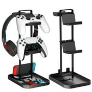 Controller Stand 2 Tiers with Cable Organizer for Desk,Storage Compatible with Gaming Accessories Headset Playstation Xbox PS5 PS4 Nintendo Switch