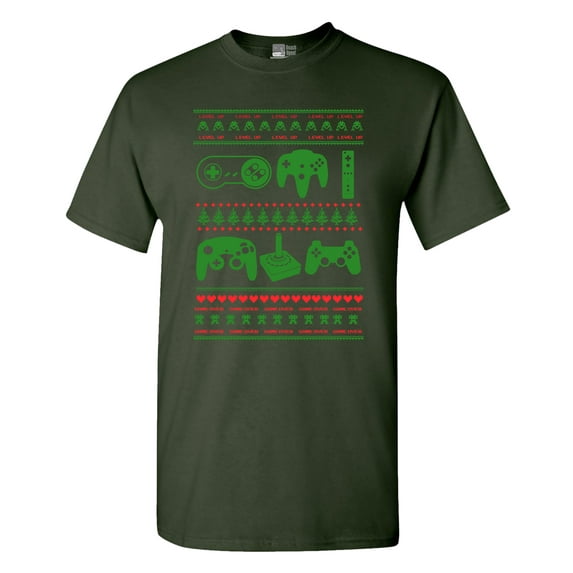 Controller Video Games Ugly Christmas Funny DT Adult T-Shirt Tee