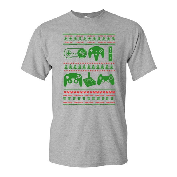 Controller Video Games Ugly Christmas Funny DT Adult T-Shirt Tee