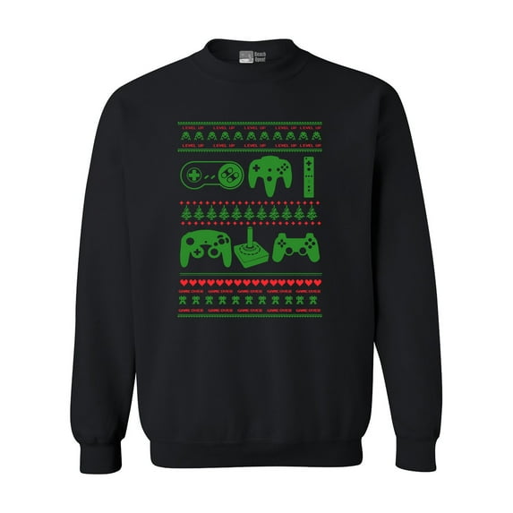 Controller Video Games Ugly Christmas Funny DT Crewneck Sweatshirt
