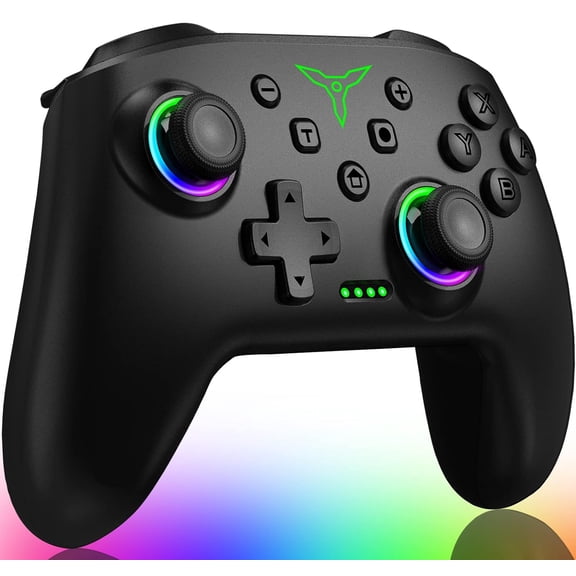 Controller, Wireless Controller Compatible with Controller/Swicth 2/ Lite/OLED, Controllers Work iOS/Android/PC RGB Lit, Programmable, TURBO & Wakeup