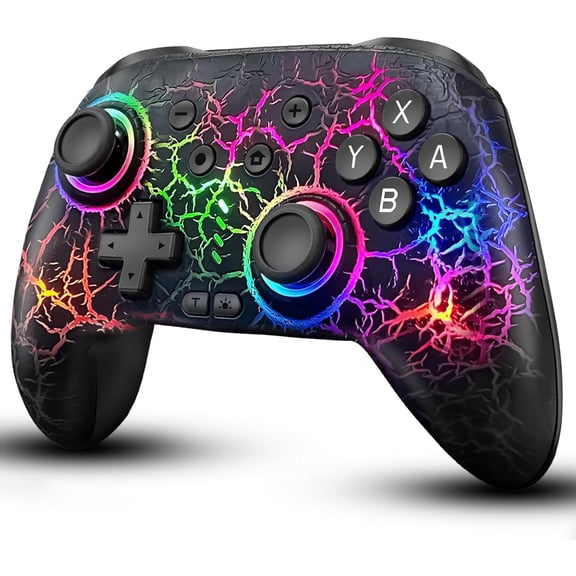 Controller Wireless for /OLED/Lite/ 2, 1000mAh Rechargeable Pro Controllers with 9 Colors LED Lit, Remote Control Gamepad Turbo, Vibration,6 Axis Gyro